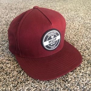 HUF quality sh*t burgundy hat
